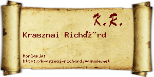 Krasznai Richárd névjegykártya
